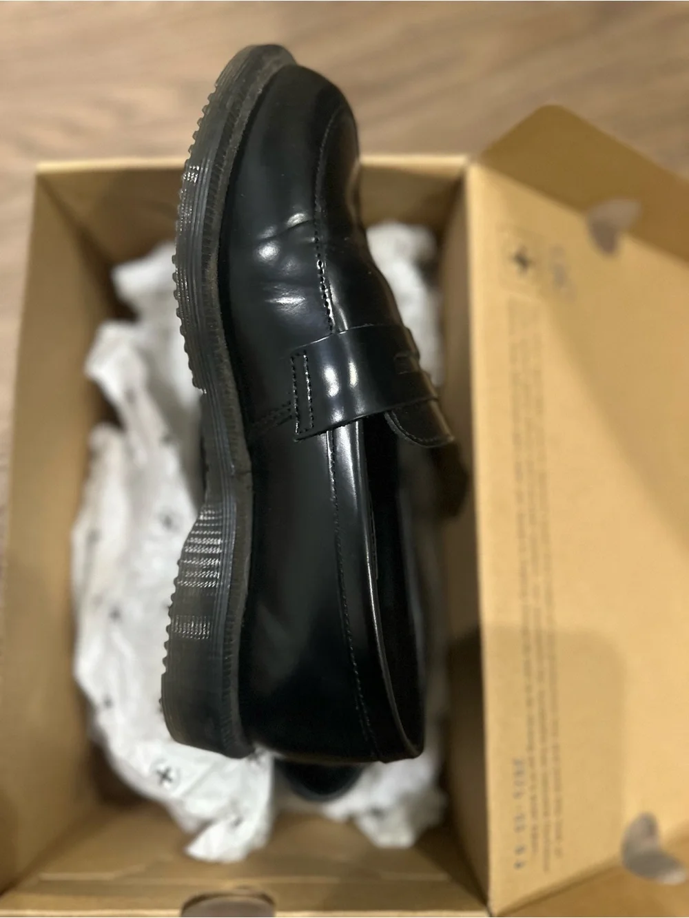 Temara Dr Martens Classic Black Leather Penny Loafers - Picture 5 of 7